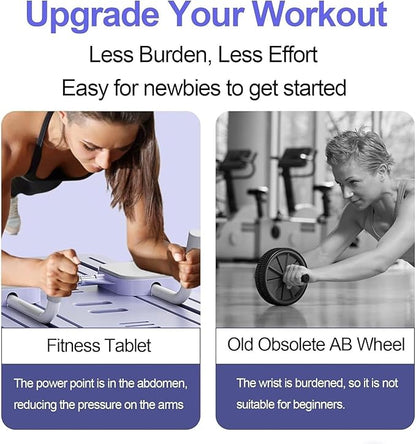 Upgraded AB Roller Wheel Workout Board with Elbow Support, Auto Rebound Abdominal Board, Core Trainer, Abdominal Exercise Machine, Workout Equipment