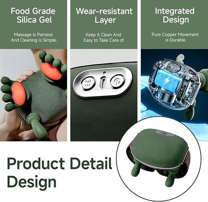 Shoulder Hand Neck Massager Fingers with Heat Simulated Human Hand Design Masajeador De Espalda Y Cuello for Pain Relief Deep Tissue and Back Pain Relief-Green