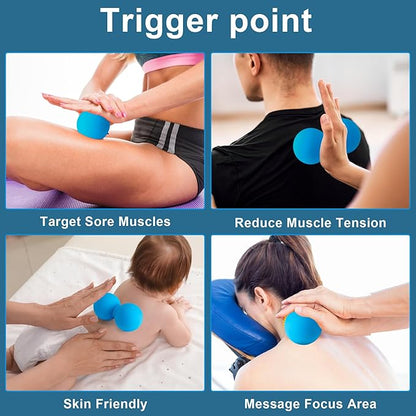 Peanut Massage Ball-Double Lacrosse Massage Ball, Mobility Ball for Myofascial Release,Yoga Therapy,Trigger Point Therapy,Muscle Knots and Acupoint Massage (Black Firm Ball)