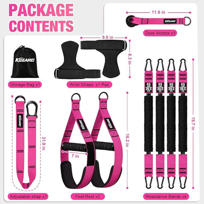 Upgraded Pull Up Assistance Bands for Women, Heavy Duty Resistance Bands with Handles, Exercise Band with Door Anchor, Workout Band Set for Pull Up Bar, Full Body Sculpting,Muscle Training, Home Gym