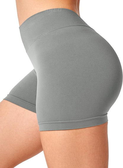 YEOREO Workout Scrunch Shorts Women V Back Gym Butt Lifting Liz High Waisted Seamless Shorts