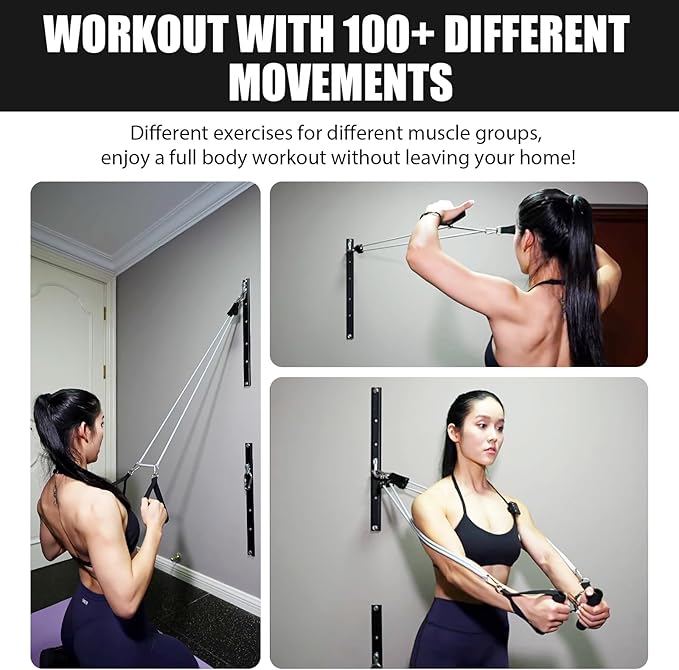 Adjustable Resistance Band Wall Anchor Set, Wall Mount Workout Anchors with Rails and Cars for Exercise Bands & Suspension Straps & Body Weight Straps & Strength Training & Home Workouts