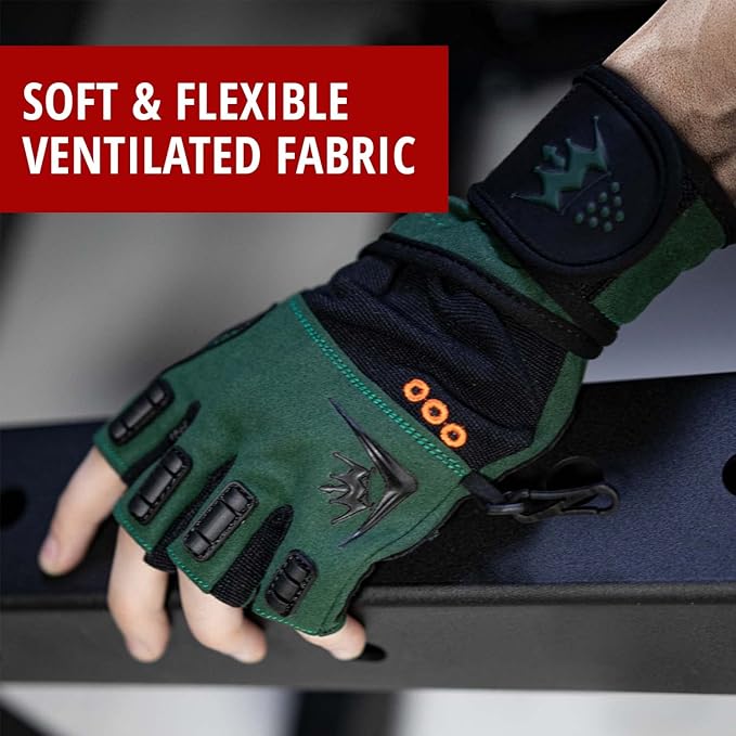 Crown Gear Weightlifting Gloves for Crossfit Workout Training - Fitness Gym Bodybuilding Gloves for Men or Women - Best for Heavy Weight Lifting Exercise Integrated Full Wrist Support Wraps