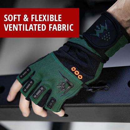 Crown Gear Weightlifting Gloves for Crossfit Workout Training - Fitness Gym Bodybuilding Gloves for Men or Women - Best for Heavy Weight Lifting Exercise Integrated Full Wrist Support Wraps