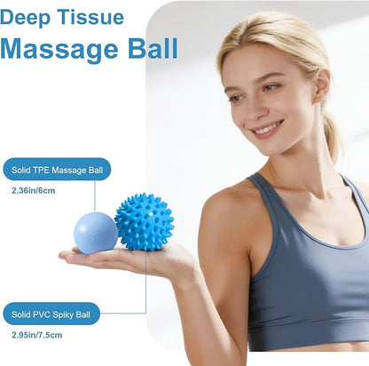 4Pcs Yoga Ball Set includes Large and 9in Pilates Balls, Massage & Spiky Ball for Fitness ,Anti-Burst Exercise Ball with Pumb for Pregnancy,Physical Therapy,Office Chair, Home Workout,3Sizes,3Colors