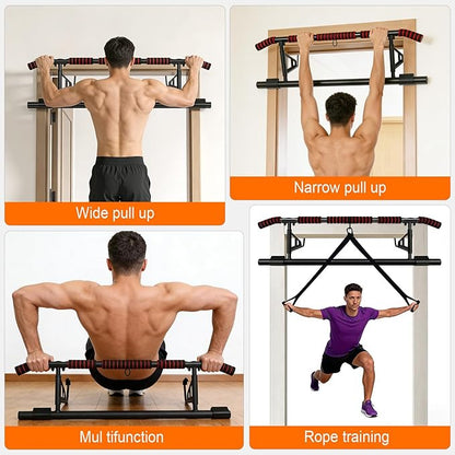 Fitness Pull Up Bar for Doorway, No Screwing or Slipping, Multi Padded Grips, Strength Training, 250 Lbs Capacity