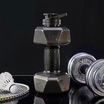 Big Capacity PETG Friendly Cup Dumbbell Shape Drinking Water Bottles Barbell Kettle Body Training Bottle () for Outdoor Camping Travel