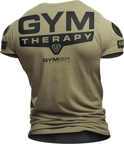 Gymish Lifestyle Gym Therapy Back Printed Men's Shirts Hardcore Gym Workout T-Shirt