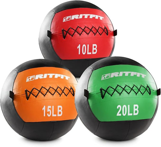 RitFit Soft Medicine Ball/Wall Ball for Strength and Conditioning Workouts, Core Training