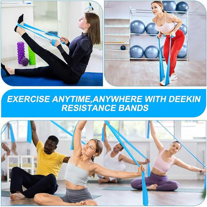 DEEKIN 10 Pcs Resistance Bands Professional Exercise Elastic Bands Latex-Free Yoga Starter Set for Pilates, Physical Therapy, Strength Training, Yoga, Working Out for Women Home Gym