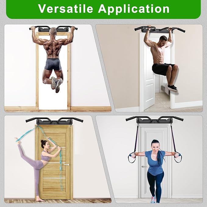 SELEWARE Heavy Duty Welded Pull Up Bar, Versatile Doorway Wall Mount, Joist Mounted, and Ceiling Mounted Chin Up Bars, Thick Metal Sturdy Construction for Full Body Workouts Support 500 lbs