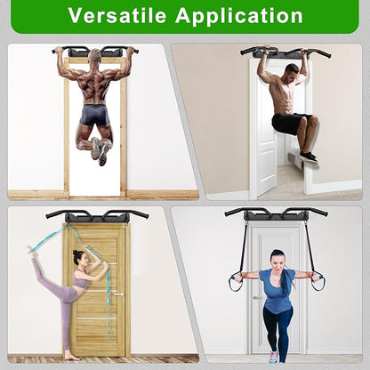 SELEWARE Heavy Duty Welded Pull Up Bar, Versatile Doorway Wall Mount, Joist Mounted, and Ceiling Mounted Chin Up Bars, Thick Metal Sturdy Construction for Full Body Workouts Support 500 lbs
