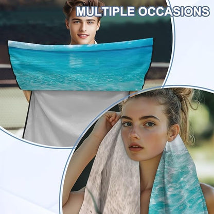 Bulopur Beach Starfish Car Seat Towel Cover After Gym Workout Beach Swimming Sweating Car Seat Cover Fits for Car SUV Sedan Truck Front Seats
