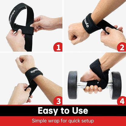 Lifting Wrist Straps for Weightlifting, Heavy Duty Wrist Straps for Deadlifts, Powerlifting, Bodybuilding and Strength Training, Secure Grip Support for Men Women 1 Pair