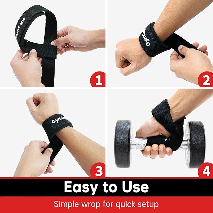 Lifting Wrist Straps for Weightlifting, Heavy Duty Wrist Straps for Deadlifts, Powerlifting, Bodybuilding and Strength Training, Secure Grip Support for Men Women 1 Pair
