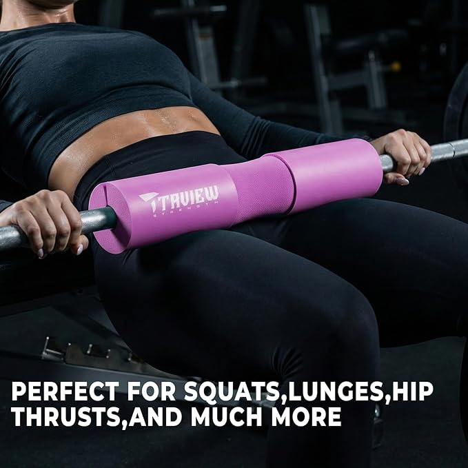 Barbell Pad for Squats, Lunges and Hip thrusts Great for Squats, Lunges, Hip Thrusts, Weight Lifting & More - Fit Standard and Olympic Bars Perfectly