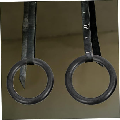 Hemoton Adjustable Gymnastic Rings Set Small Fitness Equipment Webbing Straps for Home and Gym Use for Body Training and Workout Random Color
