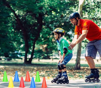 Alyoen 9 inch Traffic Cones, Plastic Sports Cones, Soccer Training Cones for Outdoor Activity & Festive Events (Sets of 10/15/ 20)