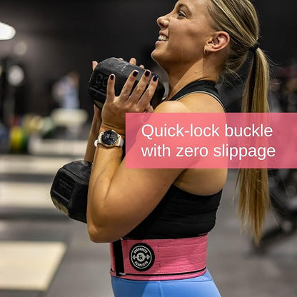 Weight Lifting Belt for Squats, Weightlifting Belt for Deadlifts - 4in Back Support for Bodybuilding | Powerlifting, Locking Metal Buckle, Weight Lifting Belts for Men - Quick Locking