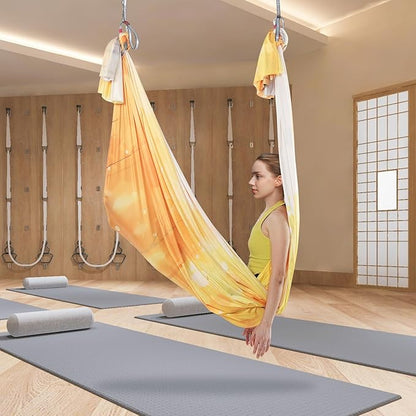 VEVOR Aerial Silk & Yoga Swing, Aerial Yoga Hammock Kit with 100gsm Nylon Fabric, Full Rigging Hardware & Easy Set-up Guide, Antigravity Flying for All Levels Fitness Bodybuilding
