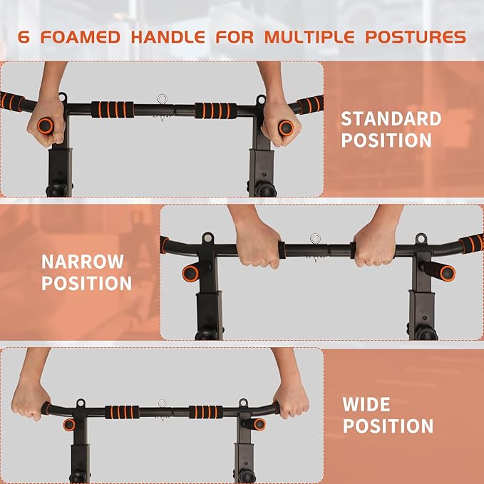 Pull Up Bar Wall Mounted: Adjustable Wall Joist Mount Pull Up Bar & Chin Up Bar for Home Gym Workout Strength Training Equipment