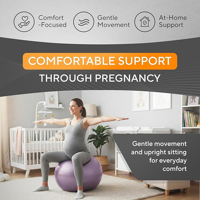 MANTRA SPORTS Exercise Ball – Yoga Ball for Pilates & Fitness - Birthing for Pregnancy, Stability, Core, Balance, Therapy for Physical Rehab, Workout for Home Gym & Office Chair, Fast Pump Included