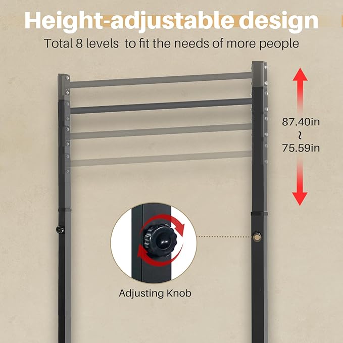 Pull Up Station, Bongkim Power Tower Portable Pullup Bar Station, Pull Up Bar for Home Gym, Pull Up Tower Station 330LBS
