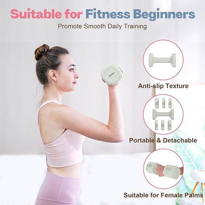 Adjustable Dumbbell Set of 2, 4 in 1 Free Weights Dumbbells Set for Women with Fast Adjustment, Each 2lb 3lb 4lb 5lb Hand Weights Set for Home Gym & Outdoor Exercise Training