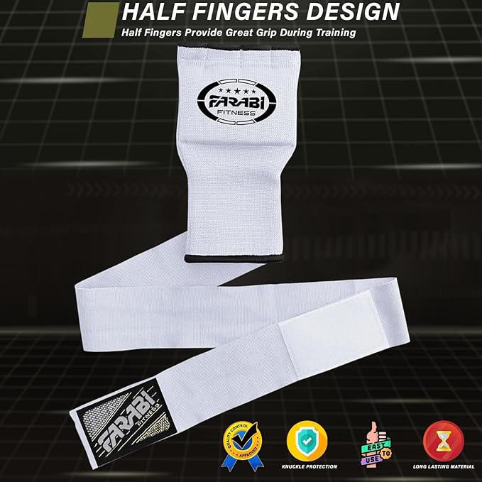 Farabi Quick Wraps Gloves Gel Paded Hand Wraps Adult MMA Boxing Muaythai Bandages Hand Protector 80cm Meter Wrist Support Strap Pair