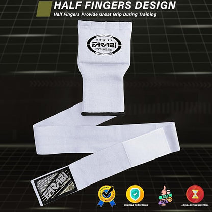 Farabi Quick Wraps Gloves Gel Paded Hand Wraps Adult MMA Boxing Muaythai Bandages Hand Protector 80cm Meter Wrist Support Strap Pair