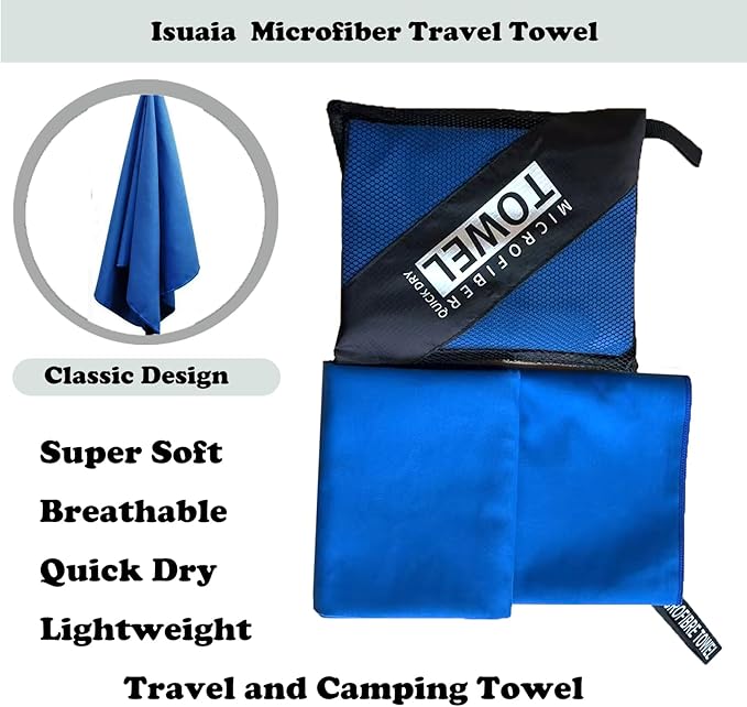 Reusable Quick Dry Beach Towels,Microfiber Travel Towel,Compressed Lightweight Bath Towel for Beach Hiking Gym Yoga Travel Sports Swimming Camping(Royal Blue, 30"*60")