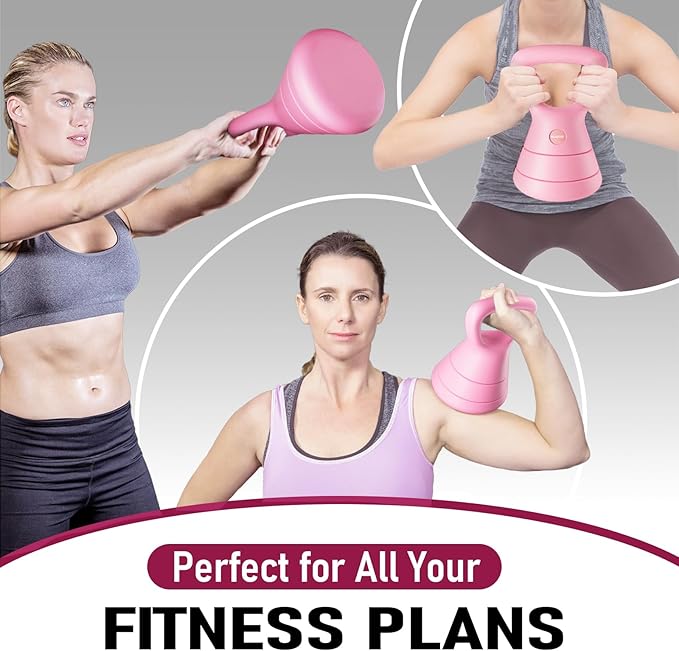 Adjustable Kettlebell, 5lb 9lb 15lb Kettlebell Weights Set, Ergonomic Design & Wide-Handle for Home Gym, Full-Body Workouts Strength Training and Weight Loss, Good for Men Women & Beginners