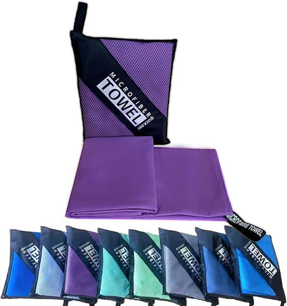 Reusable Quick Dry Beach Towels,Microfiber Travel Towel,Compressed Lightweight Bath Towel for Beach Hiking Gym Yoga Travel Sports Swimming Camping(Violet Purple, 24"*48")