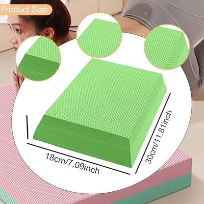 Exercise Balance Pad Foam Mat TPE Anti Slip Soft Balance Cushion for Stability Home Gym Stretching Indoor Meditation 11.81 x 7.09 x 2.36 Inch- black