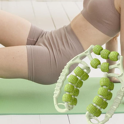 Massage Roller 21 Wheels Portable Workout Leg Massage Tool for Sports, Green