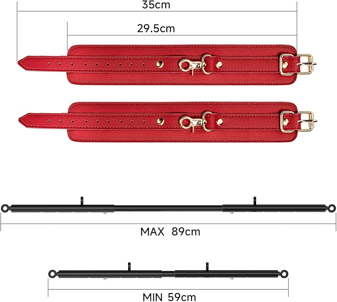 Heavy Duty Stainless Steel Expandable Spreader Bar with 2pcs PU Adjustable Straps, Sports Aid Training Fitness Gear Pilates Aid Kit,Home Indoor Sports Yoga Set
