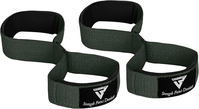 Weight Lifting Straps Figure 8, Anti Slip Strap with cuffs wrist Support for Gym Workout Deadlift Powerlifting Bodybuilding Weightlifting, Fitness Strength Training, Hand Bar Grip for Men