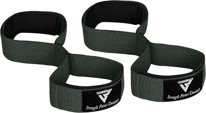 Weight Lifting Straps Figure 8, Anti Slip Strap with cuffs wrist Support for Gym Workout Deadlift Powerlifting Bodybuilding Weightlifting, Fitness Strength Training, Hand Bar Grip for Men