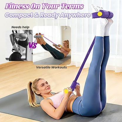Pedal Resistance Bands with Handles - Multifunction 6-Tubes Foot Pedal Resistance Band, Yoga Elastic Pull Rope Fitness Tension Rope for Home Gym Abdomen, Waist, Arm, Leg Exercise