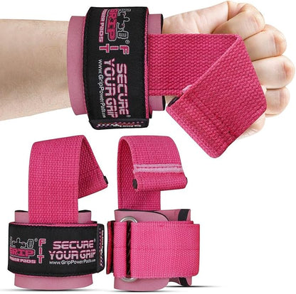Gym Lifting Dowel Straps Neoprene Padded Wrist Wraps for Weight Training, Bodybuilding & Fitness – Wrist and Grip Support, 2 Pack (Jet Pink)