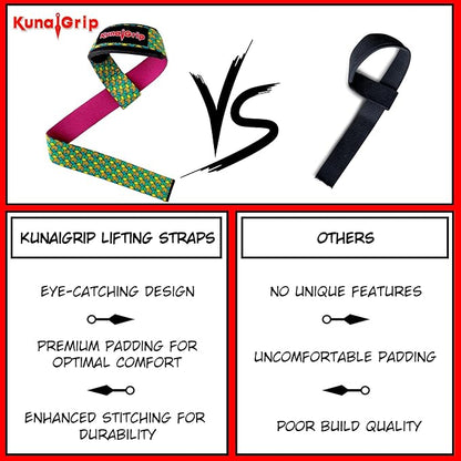 Anime Lifting Straps - Padded Wrist Straps for Weightlifting, Bodybuilding, Gym Workouts, Powerlifting, Deadlifts & Fitness (Soft Cotton 23.5 inch, 1 Pair)