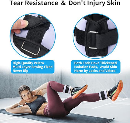 1 pair wrist weights with thumb loops and 1 pair ankle weights（total 2lb*4）
