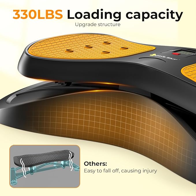 OWLSKY Balance Board with Resistance Bands, Portable Rock Stepper Featuring LCD Monitor, 330 lbs Capacity Ski Machine for Full Body Workout