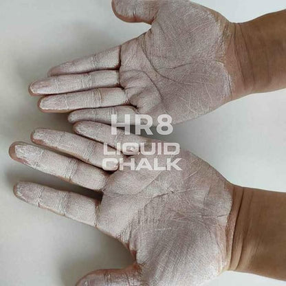 HR8 Liquid Chalk 50ml with Carabiner, Chalkless Mess-Free Grip for Gym, Weightlifting & Rock Climbing Chalk, Liquid Chalk Gym (Up to 30 Uses)