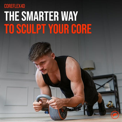 CoreFlex4D Ab Roller Wheel with Elbow Support – Dynamic 4D Core Workout Equipment for Abs, Obliques & Stability – Heavy Duty Home Gym Ab Machine for Strength Training & Full Body Fitness