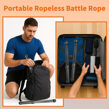 Upgraded Ropeless Battle Ropes for Home Gym, Weighted Workout Ropes for HIIT, Cardio and Strength Training Fitness Equipment