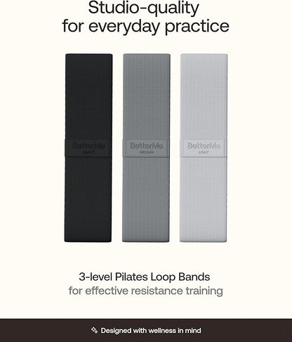 BetterMe Pilates Loop Bands – Resistance Bands Set for Women – Elastic Workout Bands for Glutes, Legs & Core – Home Fitness & Exercise Bands