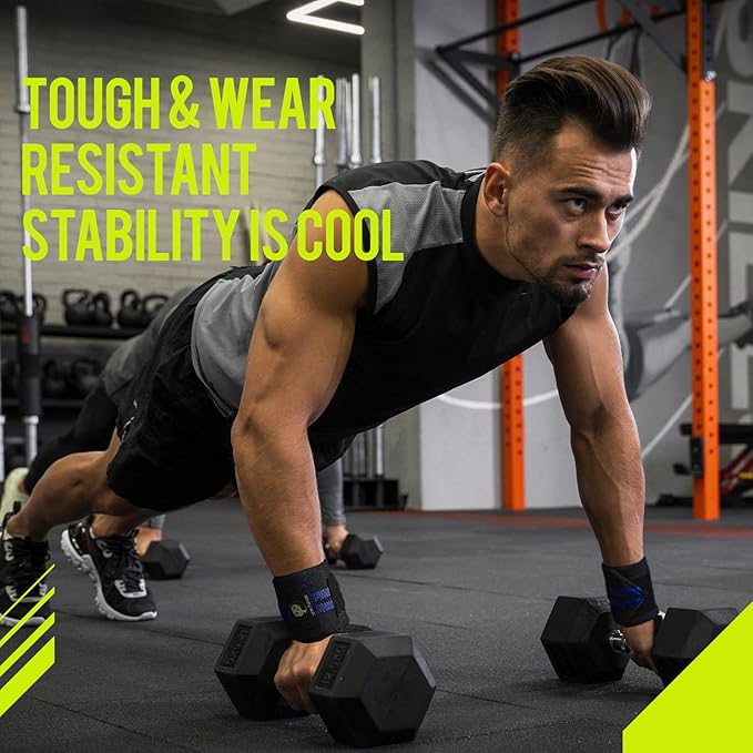 Slim Panda Wrist Wraps for Powerlifting & Weightlifting - Adjustable 18" Straps with Thumb Loops | Heavy Duty Wrist Support for Deadlift, Bench Press, Squats, 1 Pair
