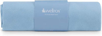 Wellrox Microfiber Yoga Hand Towel – Super Soft, Quick-Dry, Non Slip Yoga Towel for Hot Pilates, Gym & Workouts (26.5" x 16", Blue)