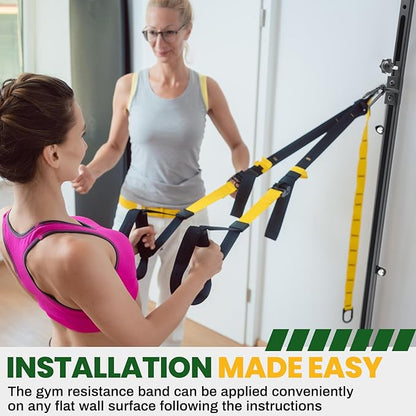 Resistance Bands Wall Mount System Adjustable Wall Anchor 35.5in Metal Gym Station for Exercises Home Fitness Workout Athletic Training,Resistance Bands Not Included